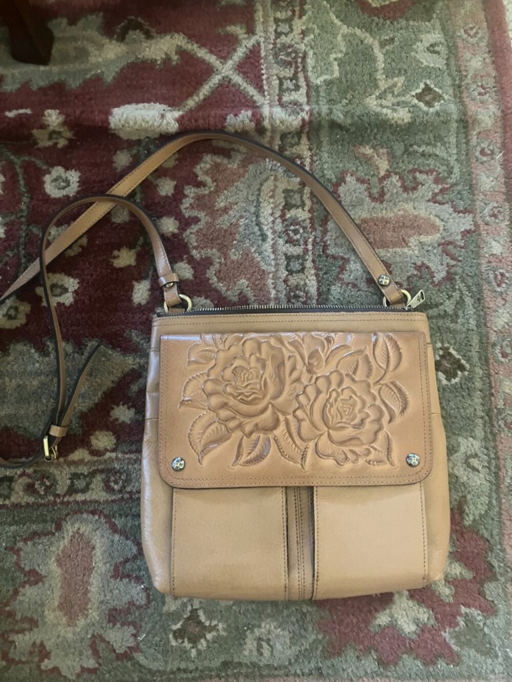 Patricia Nash Floral Leather Crossbody